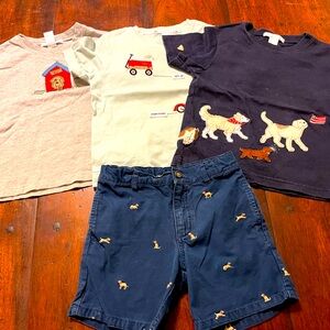 Janie and Jack Boy Puppy Lot of Tops and Shorts 2T